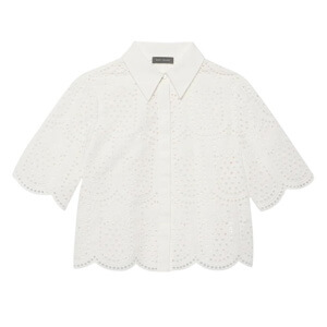 Mint Velvet Cream Cotton Broderie Shirt
